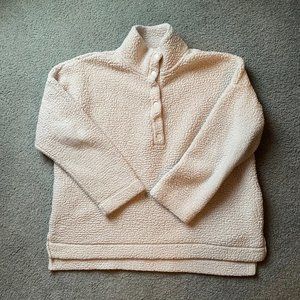 COPY - AERIE White Sherpa Fleece Pullover - Size Large